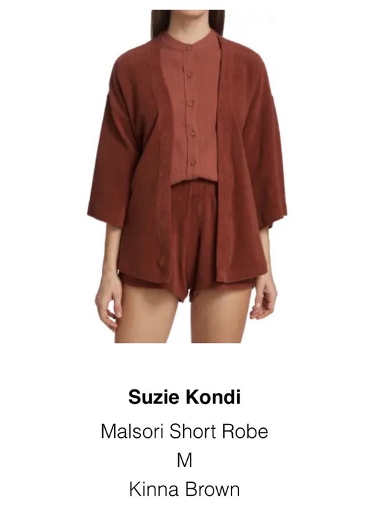Suzi Kondi Tops - Suzie Kondi Terry Malsori Short Robe - Kinna Brown